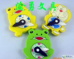 创意与环保兼得 闹钟造型TPR橡皮擦吸引目光